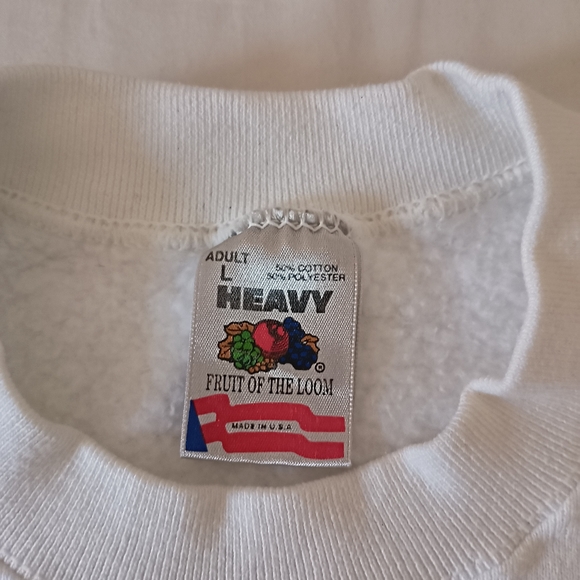 Vintage Fruit of the loom Festa Italiana Women's Sweatshirt, Size L, White - Picture 6 of 7